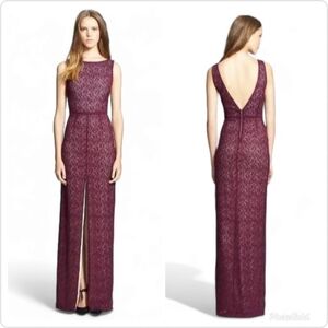 Alice + Olivia Gemma Plum Lace Long Mermaid Dress Size 8